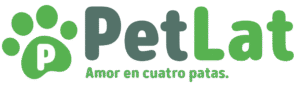 Logo de PetLat con el eslogan Amor en cuatro patas